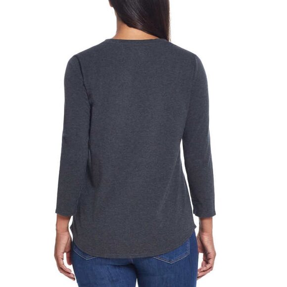 NEW Weatherproof Women's V-neck Tee 2 pack | Purple/Grey - Picture 8 of 11